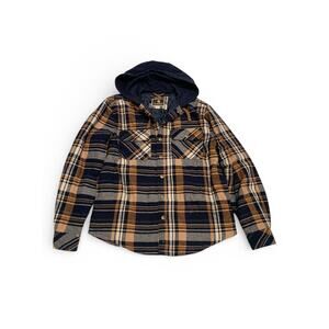 Legendary Outfitters padded hooded Shacket Flannel Hoodie Shirt Jacket plaid S